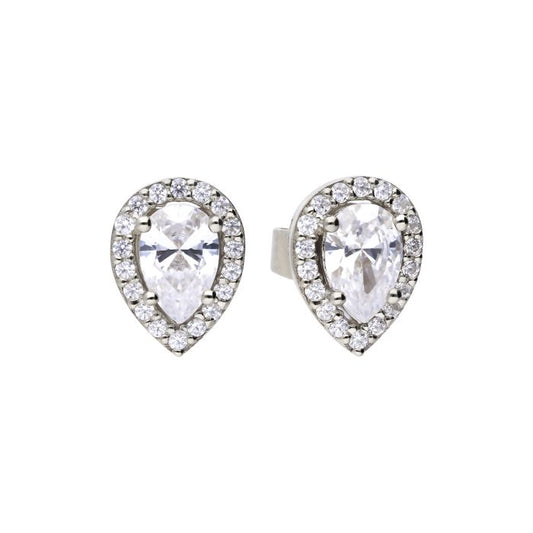 Silver and cubic zirconia  stud earrings