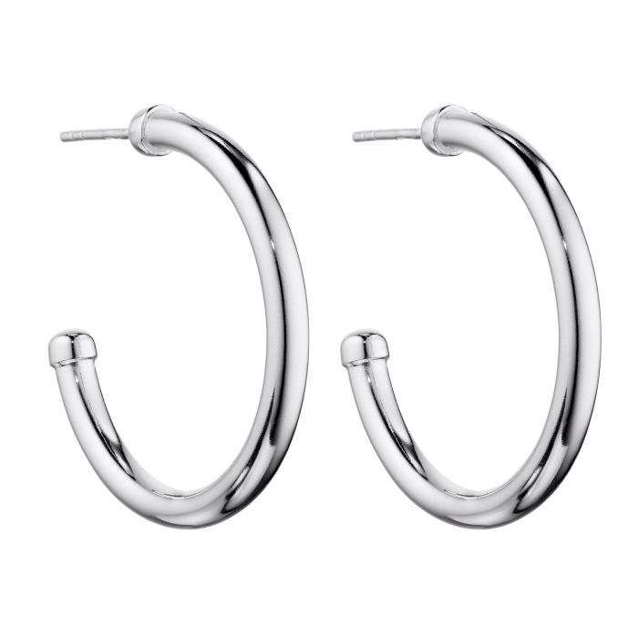 Silver Large 3/4 hoop earrings