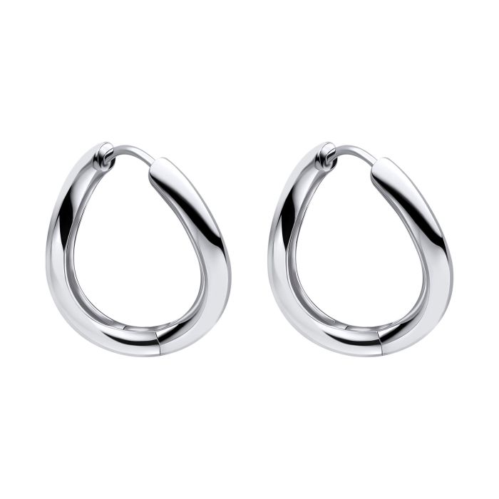 Silver infinity twist hoop earrings