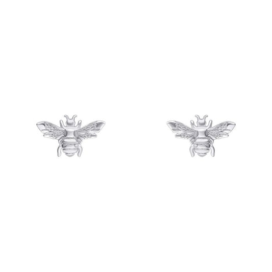 Silver Bee Stud Earrings