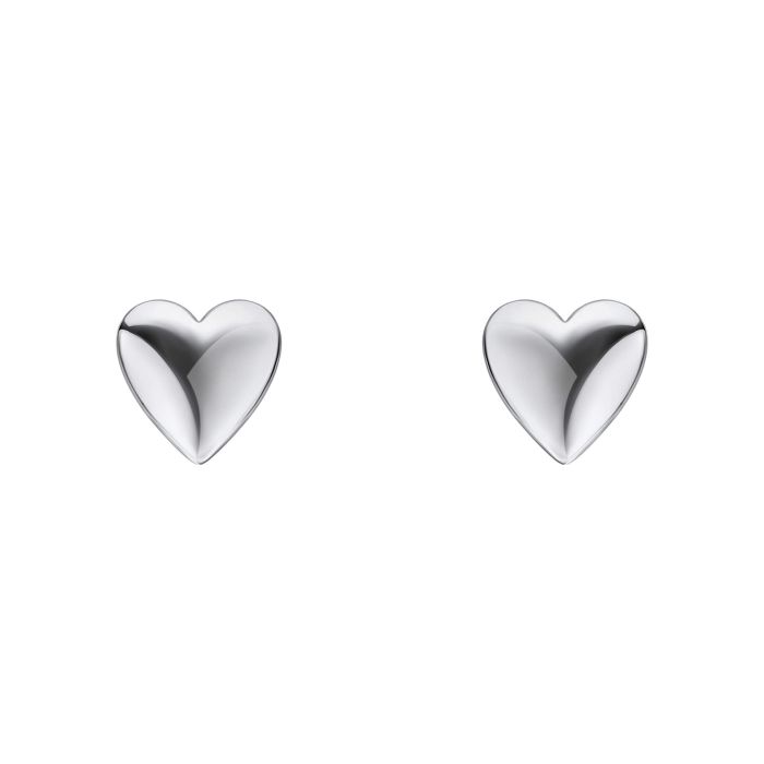 Silver Heart Stud Earrings.