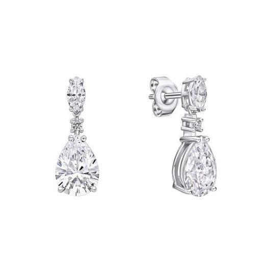 Diamonfire Silver Drop Stud Earrings