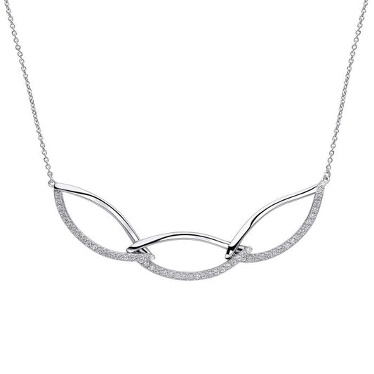 Fiorelli silver and cubic zirconia marquise link necklace
