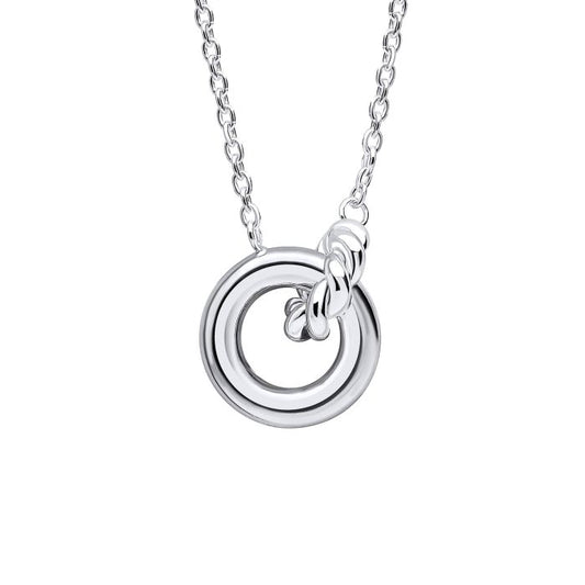 silver plain and rope linked necklace