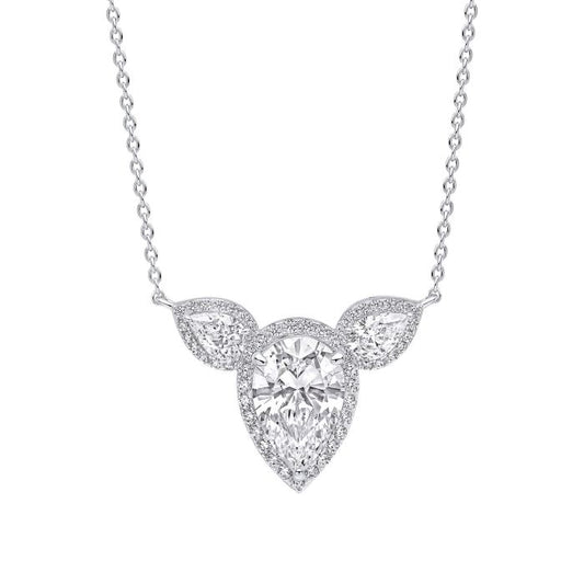Diamonfire Silver Teardrop Necklace