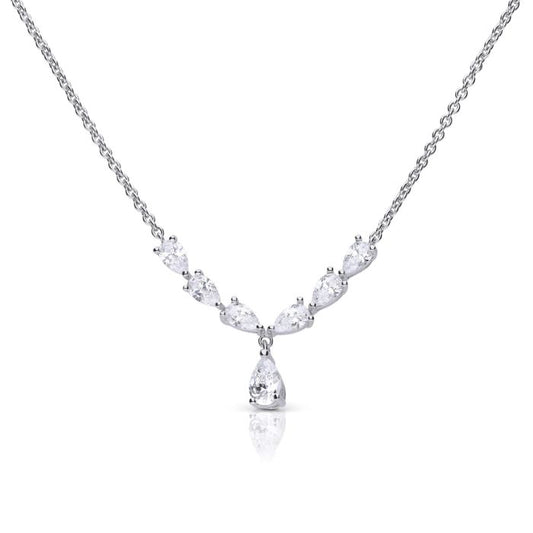 Diamonfire Silver Teardrop Necklace