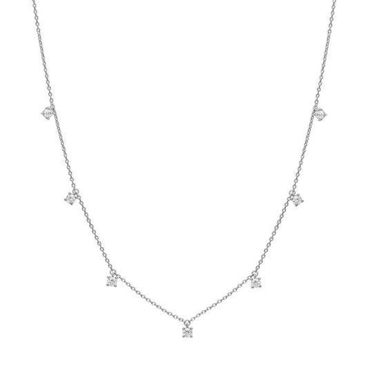 Diamonfire Silver and Cubic Zirconia four claw set station necklace