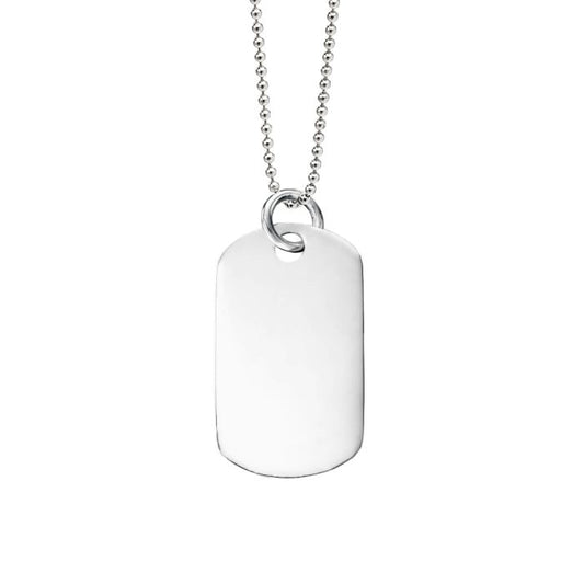Silver Dog Tag Pendant