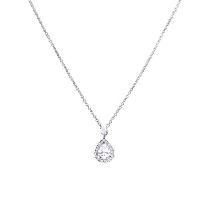 Diamonfire Silver & Marquis Cubic Zirconia with a halo pendant
