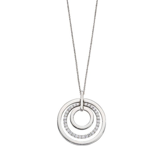 Fiorelli Silver and Cubic Zirconia triple circular pendant