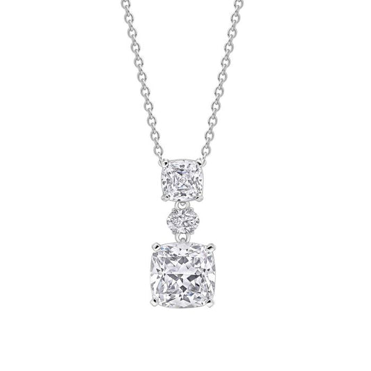 Diamonfire Silver and cushion cut Cubic Zirconia drop necklace.