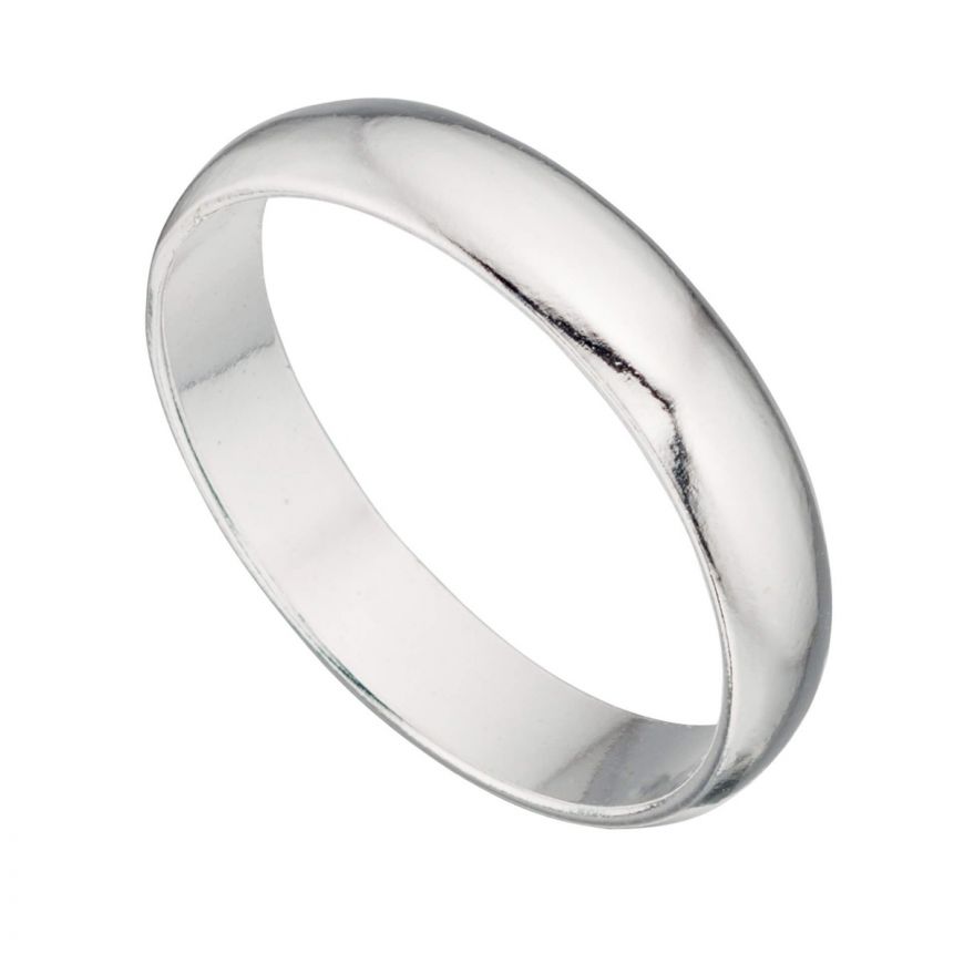 silver 4mm band ring