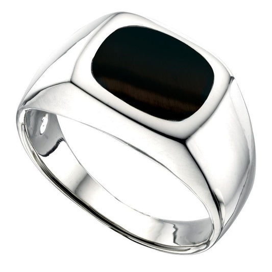 Silver and Onyx gents signet ring