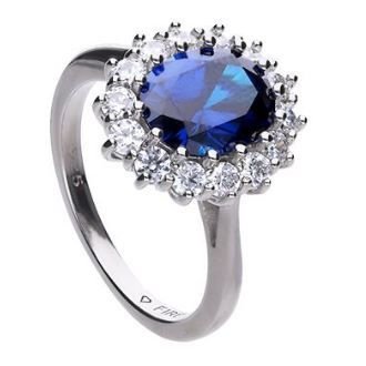Diamonfire Silver and Cubic Zirconia cluster ring.