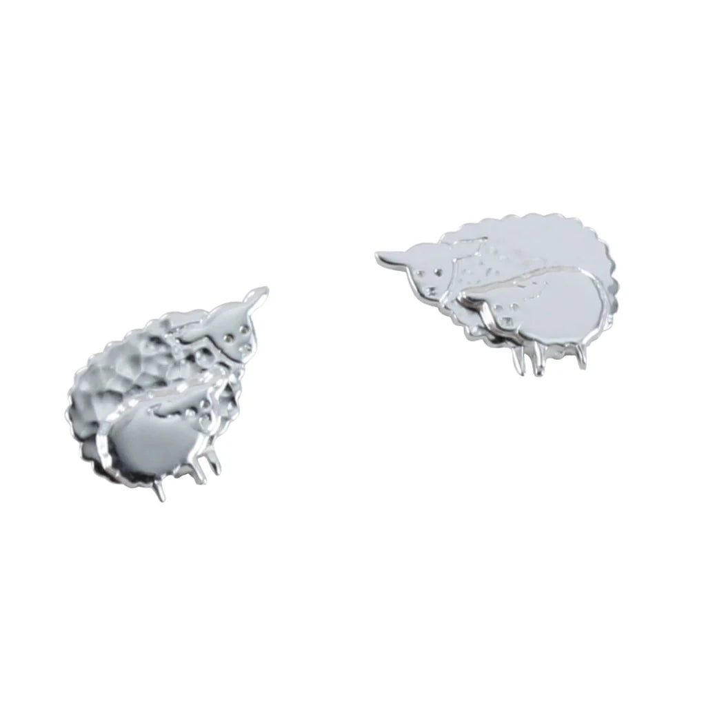 Silver sheep stud earrings