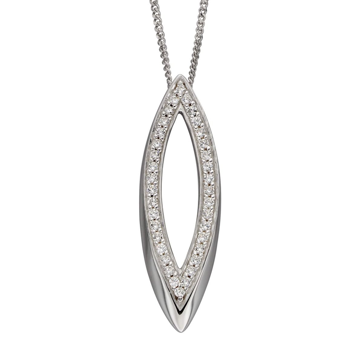 Fiorelli Silver & Cubic Zirconia marquise pendant