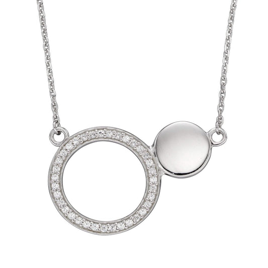 Fiorelli Silver & Cubic Zirconia Double Disc pendant