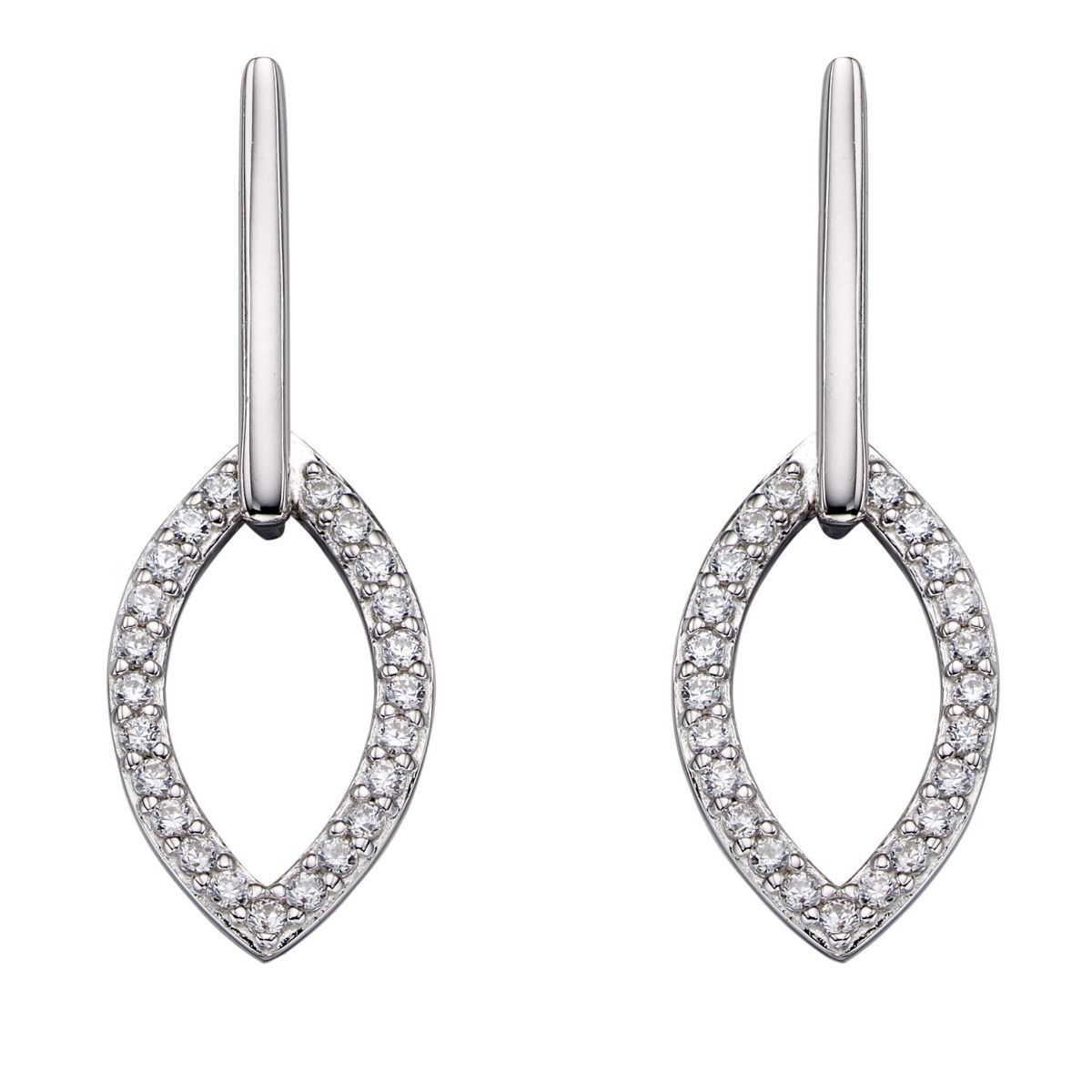 Fiorelli silver and cubic zirconia marquise drop earrings
