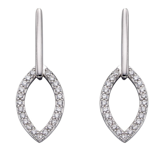 Fiorelli silver and cubic zirconia marquise drop earrings