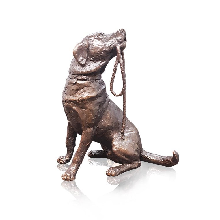 Medium Labrador with lead Bronze