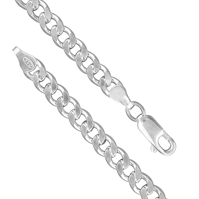 Gents Silver diamond cut curb chain
