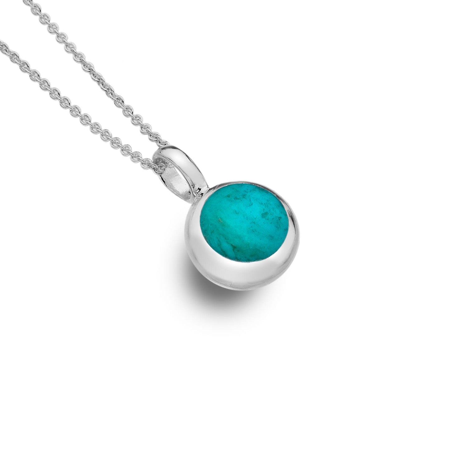 Silver and Turquoise round pendant