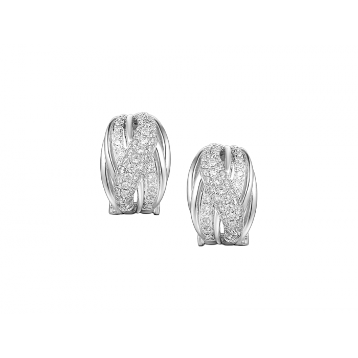 Silver and Cubic Zirconia clip on earrings