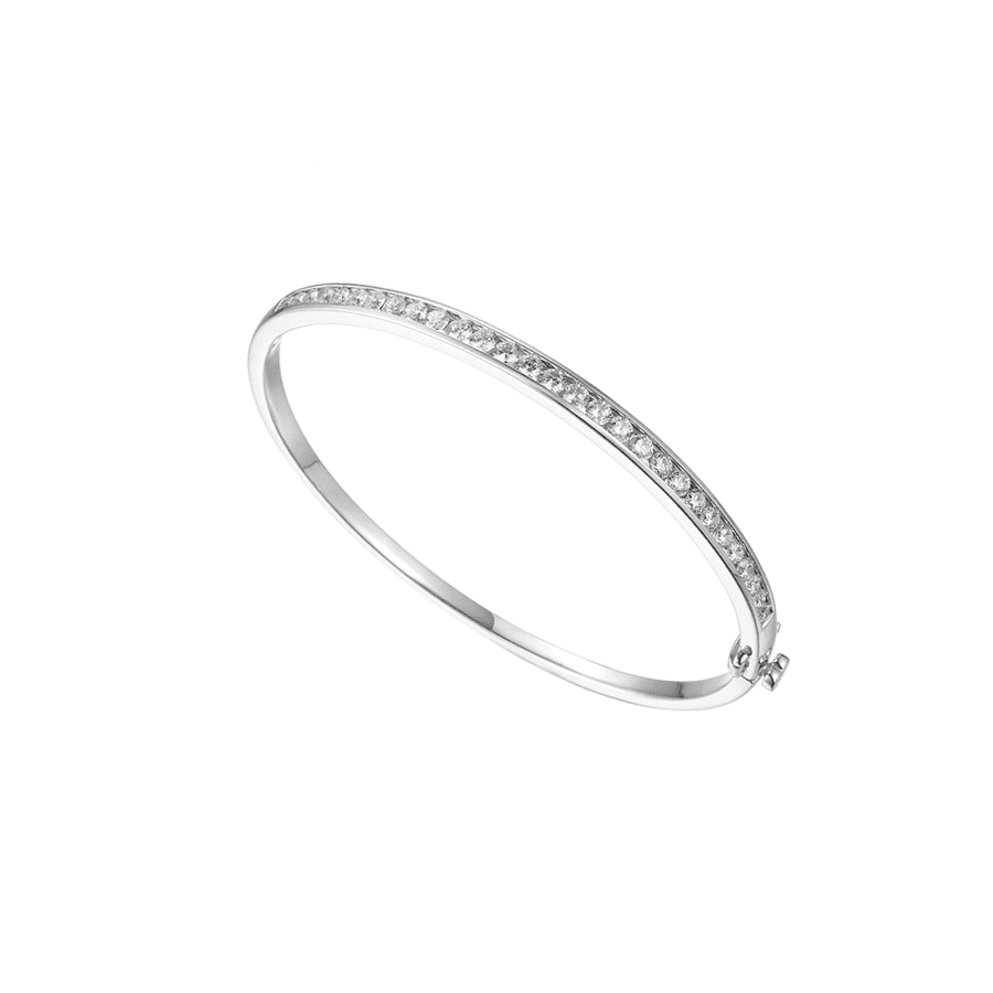 Silver And Cubic Zirconia Bangle