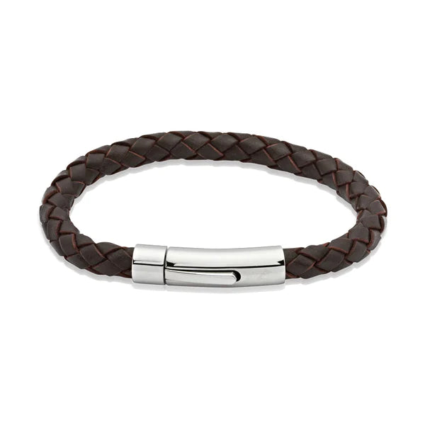 Gents brown leather bracelet