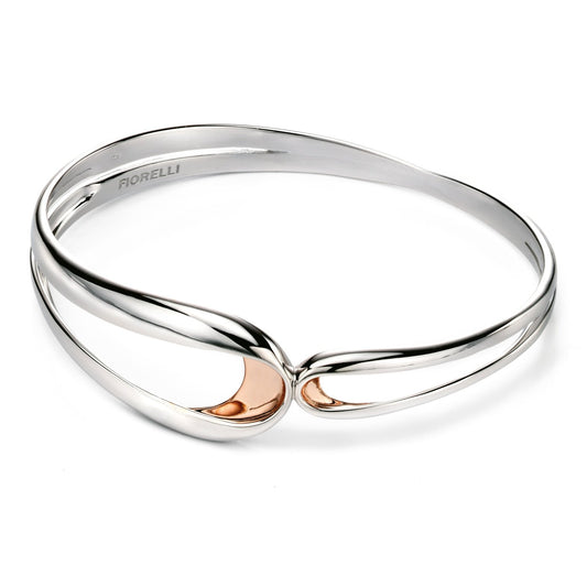 Fiorelli Silver & Rose Gold Detail Bangle