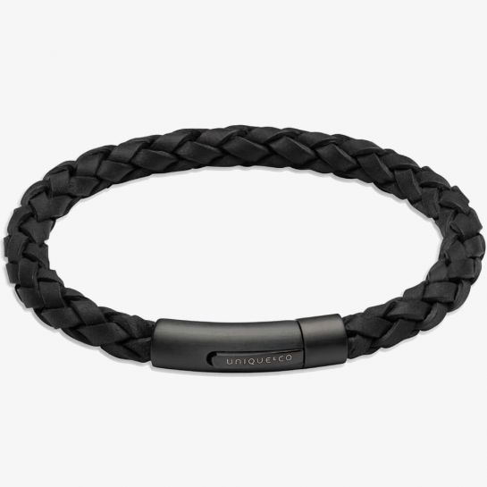 Gents Black Leather Bracelet