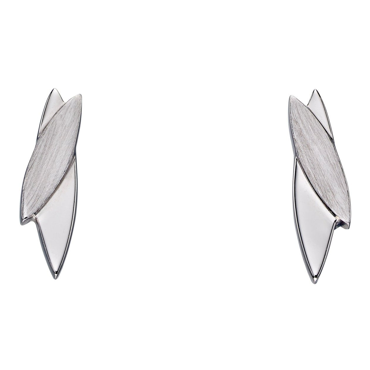 Silver double marquise Stud Earrings