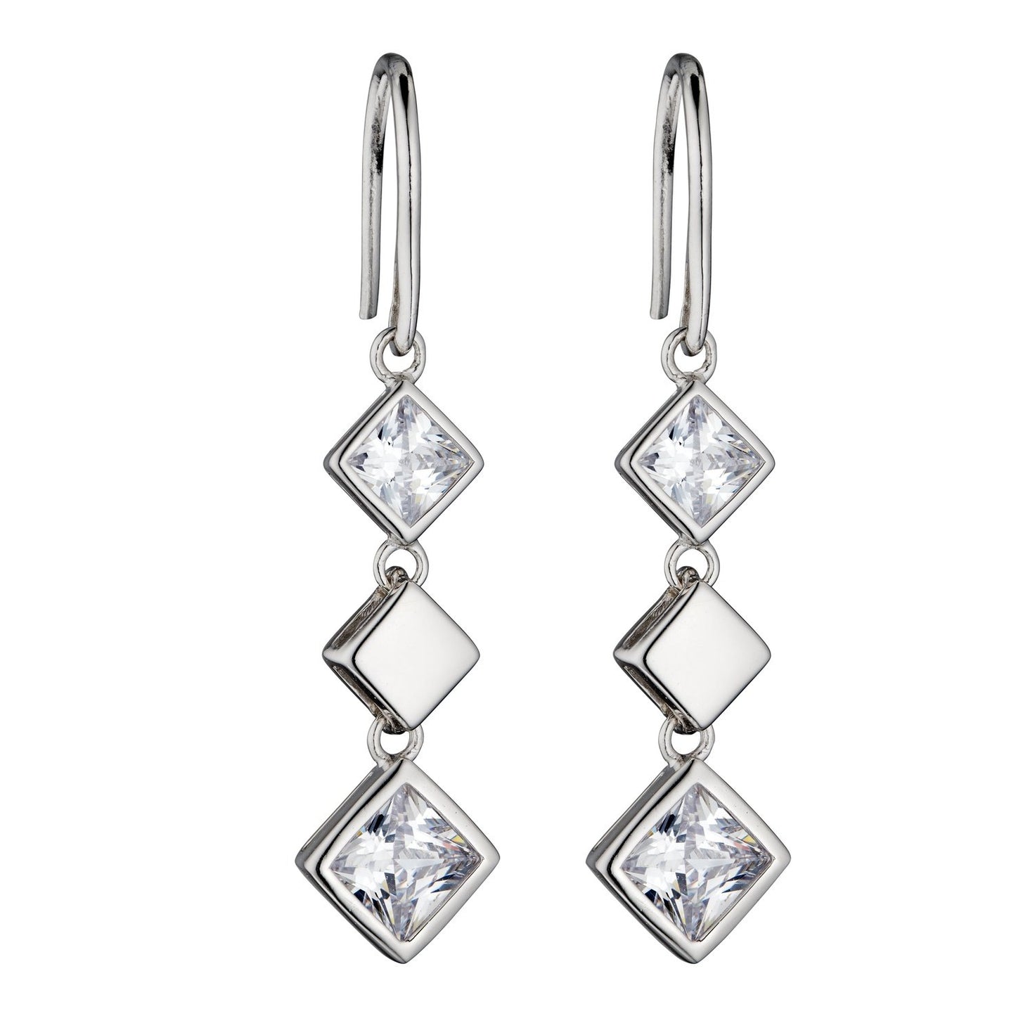 Fiorelli Silver and cubic zirconia drop earings