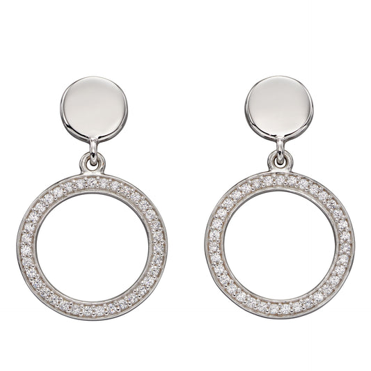 Fiorelli Silver & Cubic Zirconia round Drop Earrings