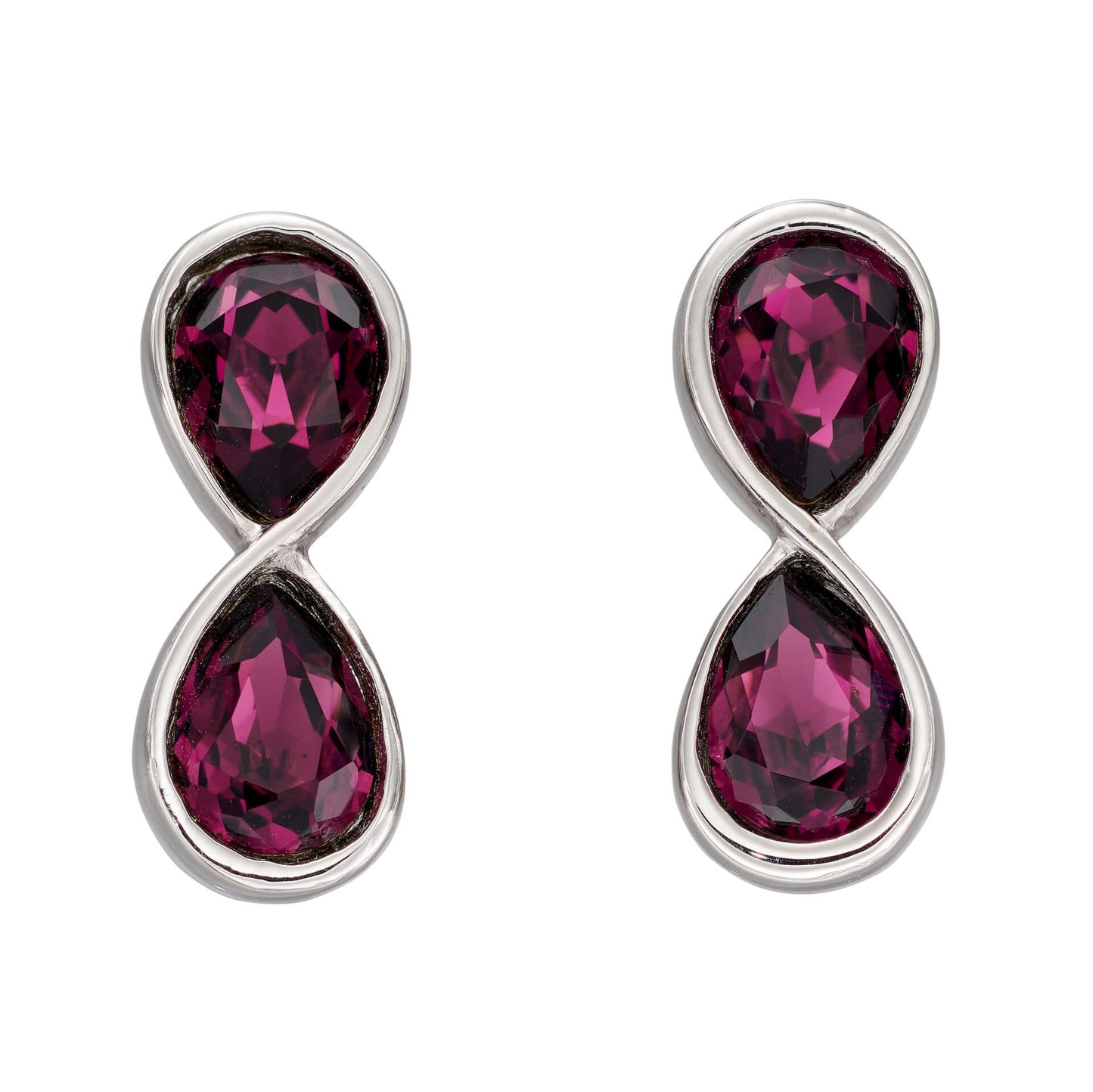 Fiorelli Silver & Crystal Drop earrings (purple)