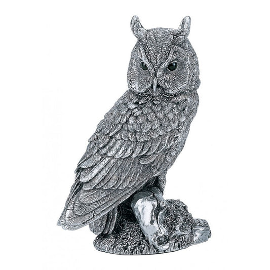 Comyns Long Eared Owl fine silver hallmarked figurine.