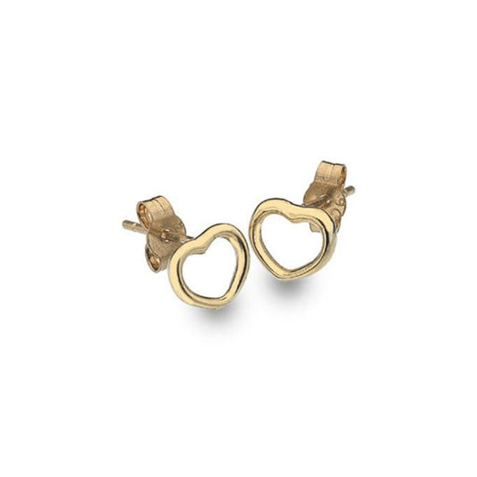 9CT Gold heart stud earrings