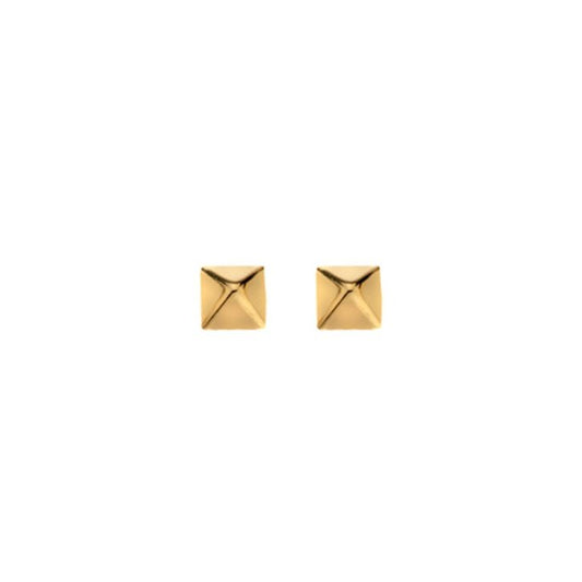 9CT Gold small pyramid stud earrings