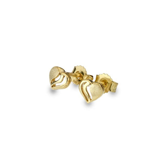 9CT Gold heart stud earrings