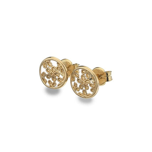 9CT Gold flower stud earrings