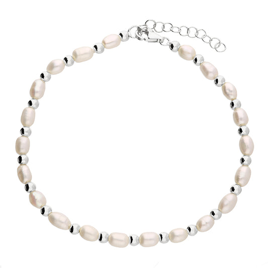 Silver and Freshwater Pearl Bracelet.