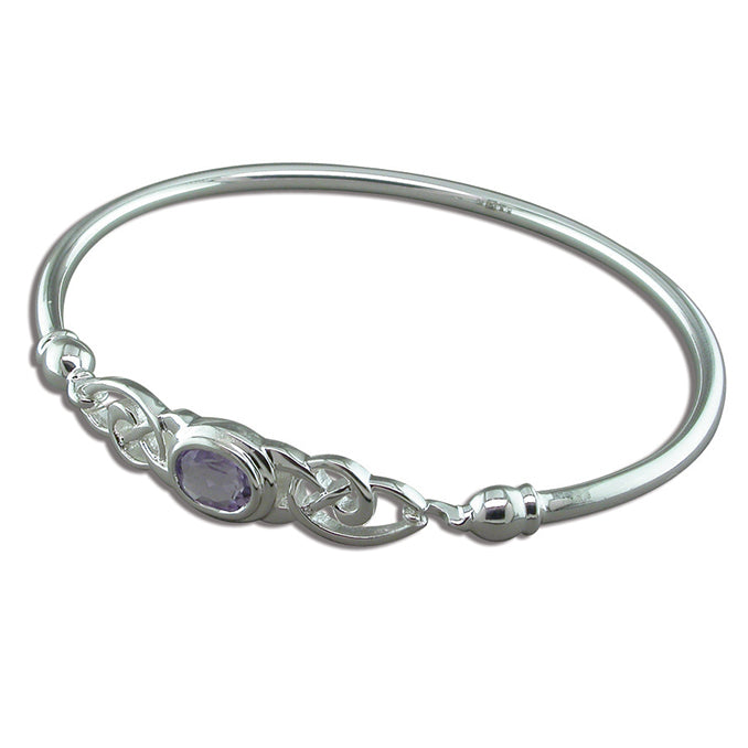 Silver and Amethyst Bangle