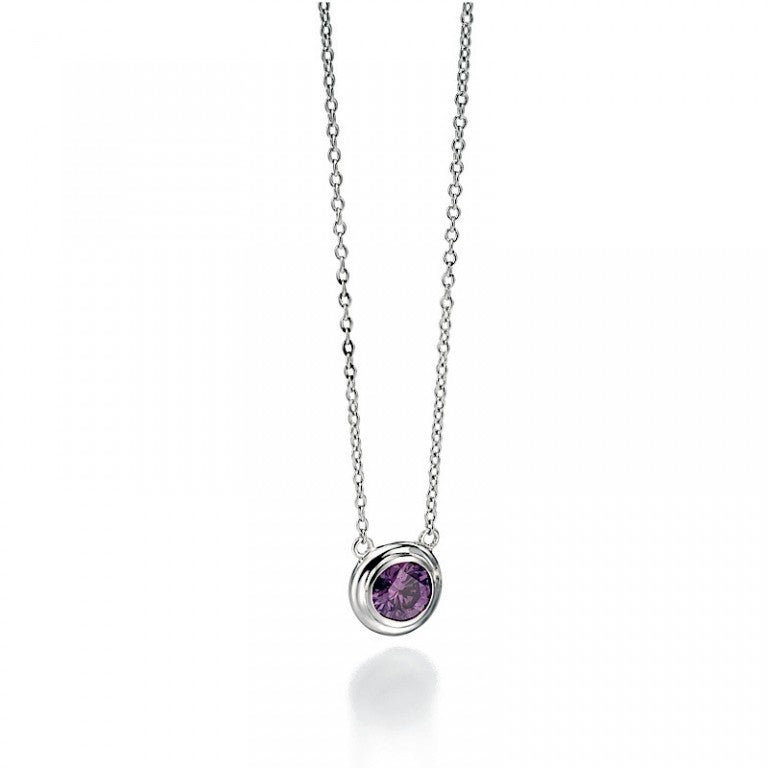 Fiorelli Silver and Crystal pendant (purple)