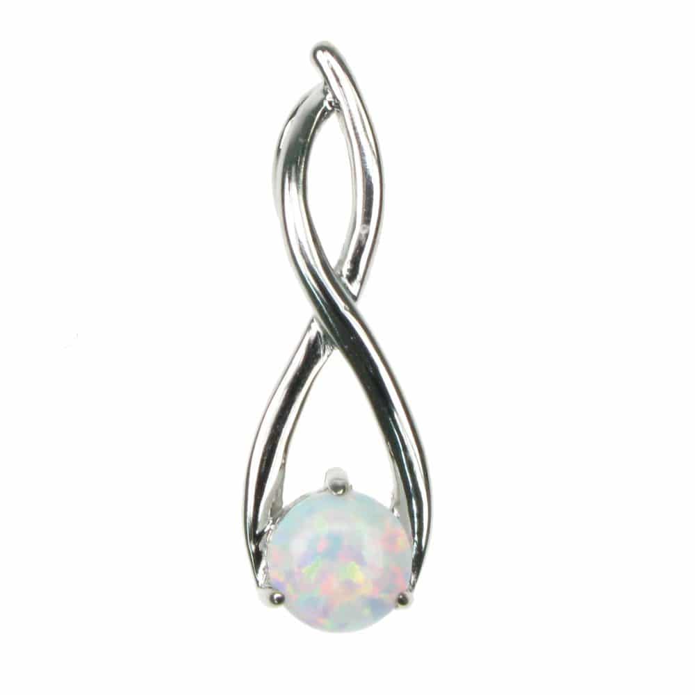 Silver and Oplaique twist pendant