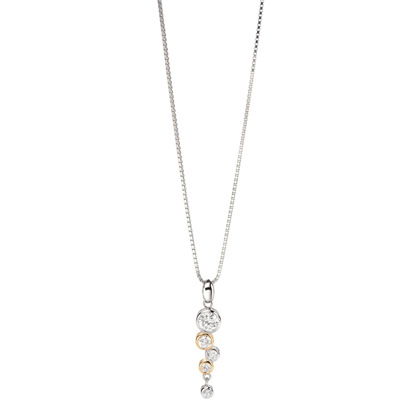 Fiorelli Silver, Gold Plated Detail & Cubic Zirconia pendant