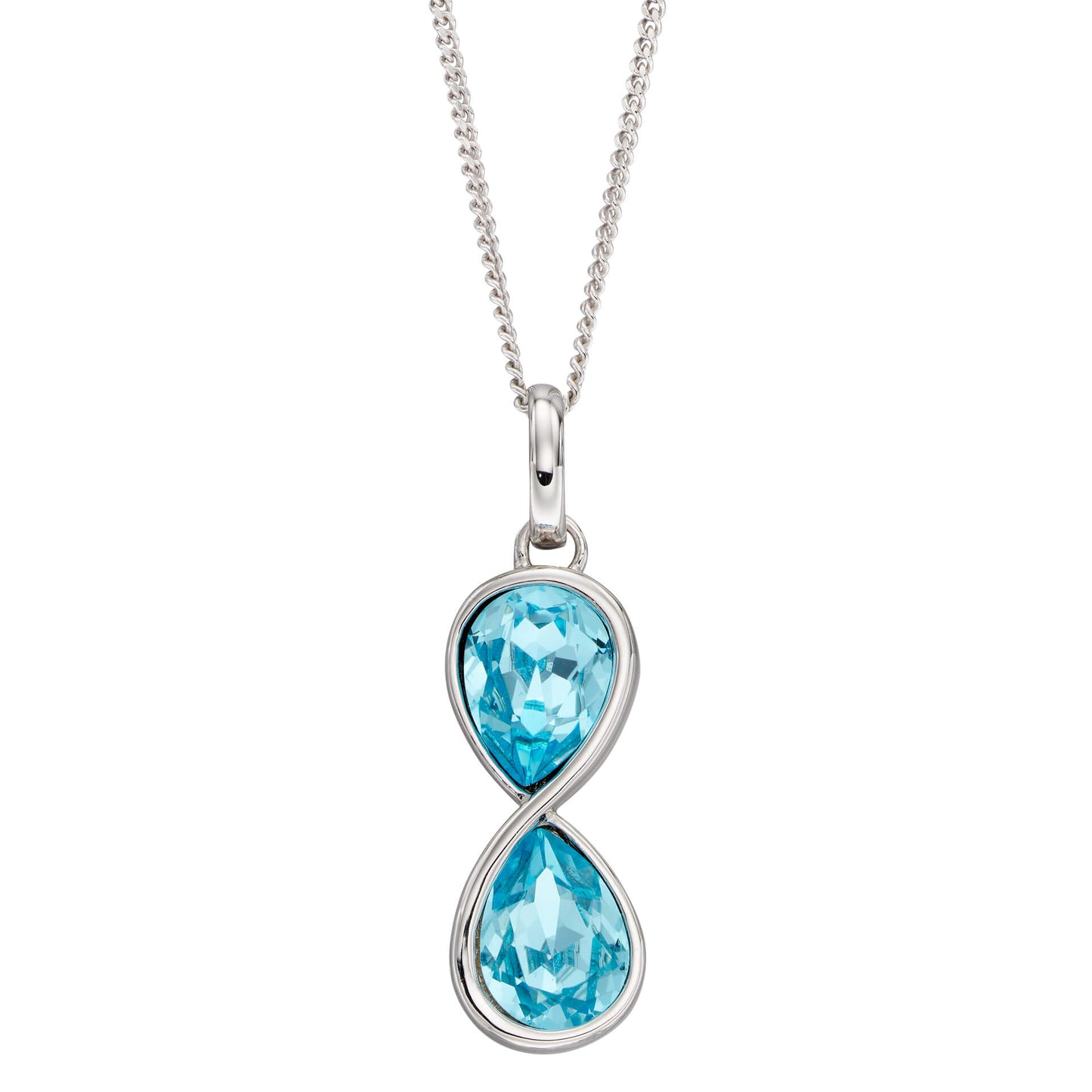Fiorelli Silver and blue Crystal infinity Pendant