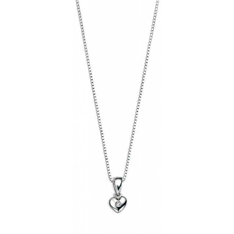 D For Diamond Silver And Diamond Heart Pendant