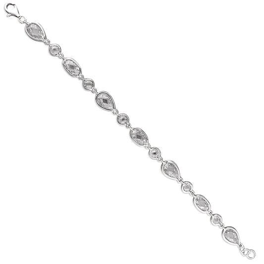 Silver and Cubic Zirconia Bracelet.