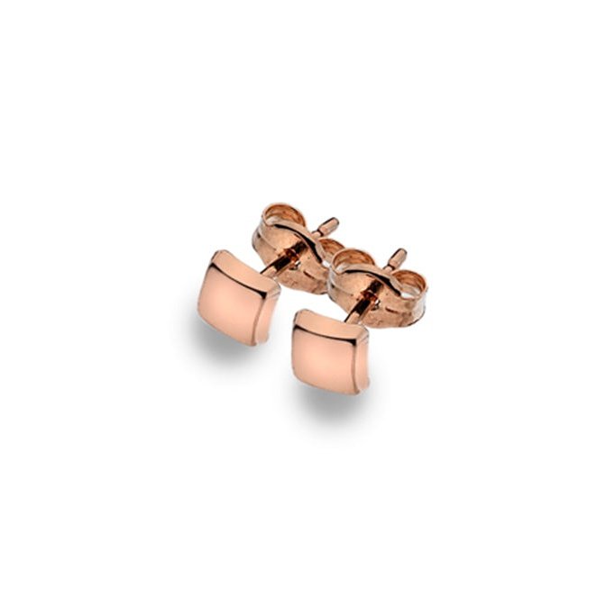 9CT Rose Gold square stud earrings