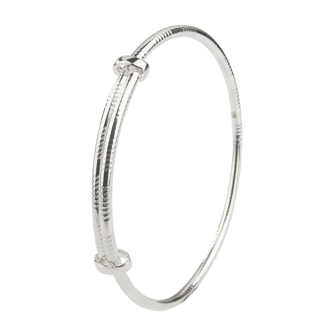 Silver patterned expanding bangle